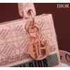 Dior pink beaded cannage embroidery bag