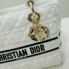 Dior medium Lady D-Lite White Shearling Bag