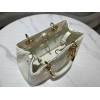 Dior Medium The Lady 95.22 white cannage quilted leather gold bag