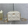 Dior caro box chain white quilted calfskin bag