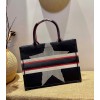 Dior Tote Book Emroided Blue Star 36cm