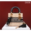 Dior lady raffia medium black bag