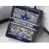 Dior mini book tote embroided blue