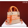 Dior lady raffia medium orange bag