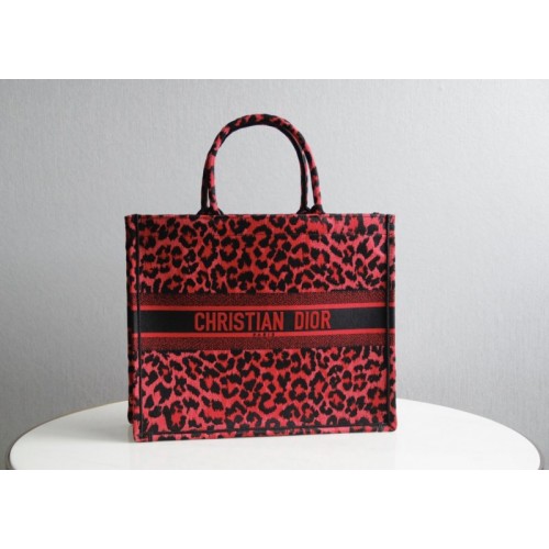 Dior Book Tote Red Mizza Embroidery 41cm