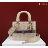 Dior beige beaded cannage embroidery bag