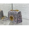 Dior caro crystals multicolor embroidery bag