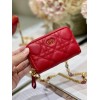 Dior caro wallet chain in red