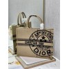 DIOR Book Tote Large Beige Jute Canvas 41cm