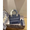 Dior Lady D-Lite Embroided Denim 24cm