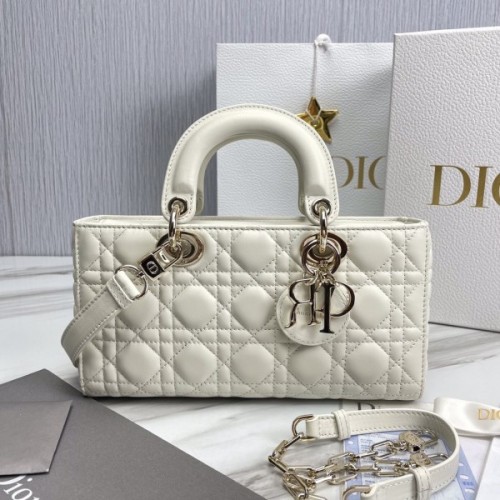 Dior D-Joy White Leather Bag