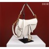 Dior Saddle white grained calfskin with strap bag