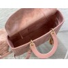 Dior large lady dior light pink lambskin 32cm bag