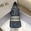 Dior Lady D-Lite Blue Denim Embroidery Effect Bag