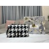 Dior medium caro black and white macro fabric bag