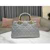 Dior Medium The Lady 95.22 gray cannage quilted leather gold bag