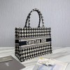 Dior book black tone embroidery tote 36cm