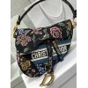 Fendi Saddle Black Jardin Magique Embroidery Bag