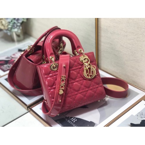 Dior lady patent ABC 20cm pink