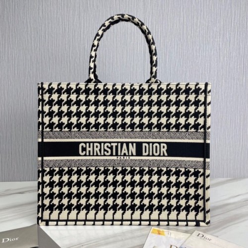 Dior book black tone embroidery tote 41cm