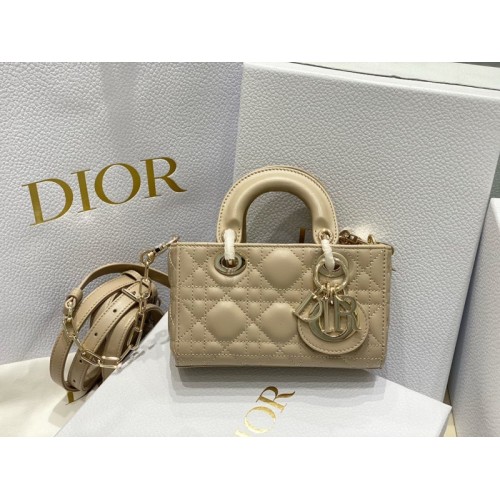 Dior D-Joy Beige Leather Mini Bag