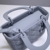 Dior Lady Mini Lambskin Bag Matte Blue 24cm