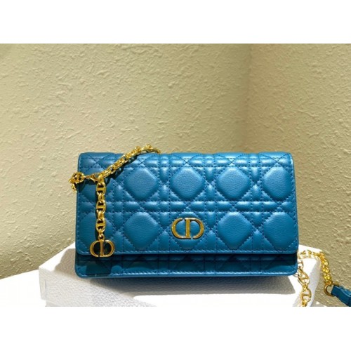 Dior caro blue shoulder bag