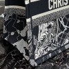 DIOR Book tote Black and White Dior Around the World Embroidery 36cm