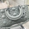 Dior lady D-joy Latte Diamond Motif Gray Bag
