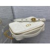 Dior caro box chain white quilted calfskin bag