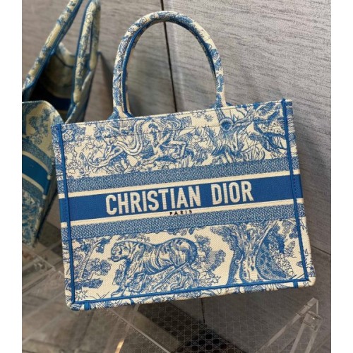 Dior book tote blue tiger 36cm