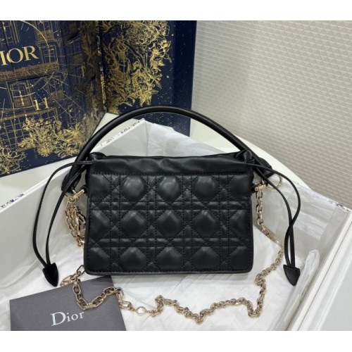 Dior Lady Top Handle Srawstring Black Mini bag