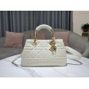 Dior Medium The Lady 95.22 white cannage quilted leather gold bag