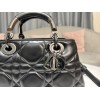 Dior Medium The Lady 95.22 all black cannage quilted leather bag