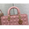 Dior large lady dior light pink lambskin 32cm bag