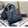 Dior lady patent ABC 20cm blue