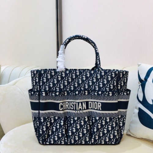 DIOR Book Tote Blue Oblique Embroidery 41cm