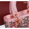 Dior pink beaded cannage embroidery multicolor bag