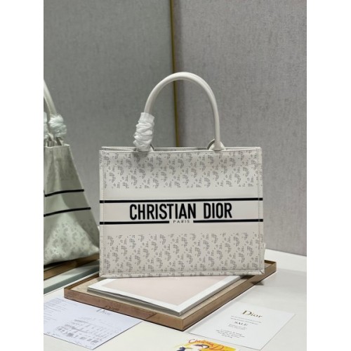 Dior Tote Book white leather 36cm