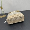 Dior lady raffia small gray bag