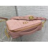 Dior caro box chain pink quilted calfskin bag