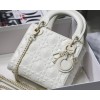 Dior Lady Diamond Motif White Mini Bag