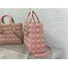 Dior large lady dior light pink lambskin 32cm bag