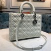 Dior large lady dior white lambskin 32cm bag