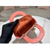 Lady Dior Mini Azure Orange Honeycomb Rhinestones Embroidery Bag