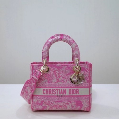 Dior lady D-Lite pink embroidered bag