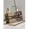 DIOR Book Tote Medium Beige Jute Canvas 36cm
