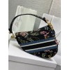 Fendi Saddle Black Jardin Magique Embroidery Bag