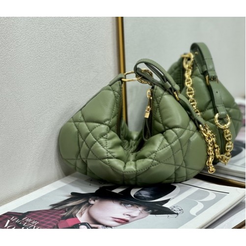 Dior caro tulip green yellow bag