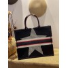 Dior Tote Book Emroided Blue Star 41 cm